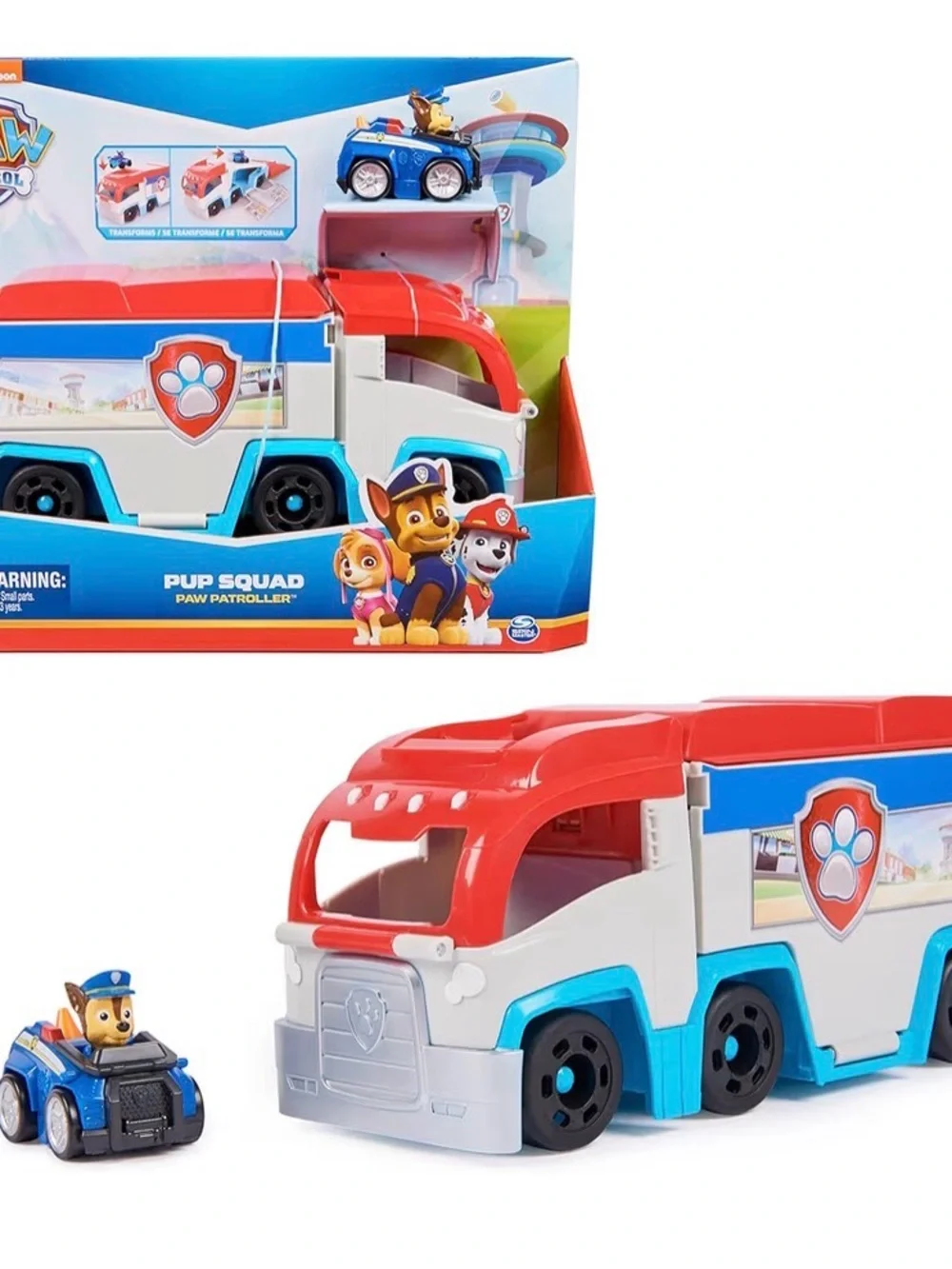Paw Patrol Pup Squad Paw Patroller Toy - Red, Blue, White